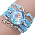 Elsa Anna Princess Beads Children's Necklace Bracelet Girls Birthday Party Gifts Pack Up Decorative Princess Dress Up